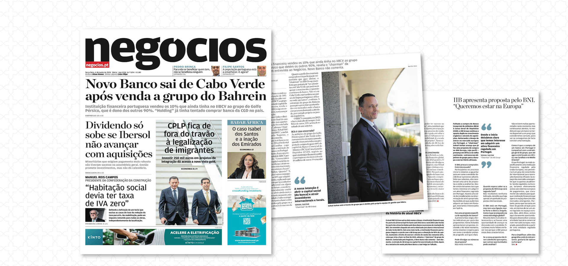Jornal de Negócios entrevista Sohail Sultan – Presidente do iibGroup